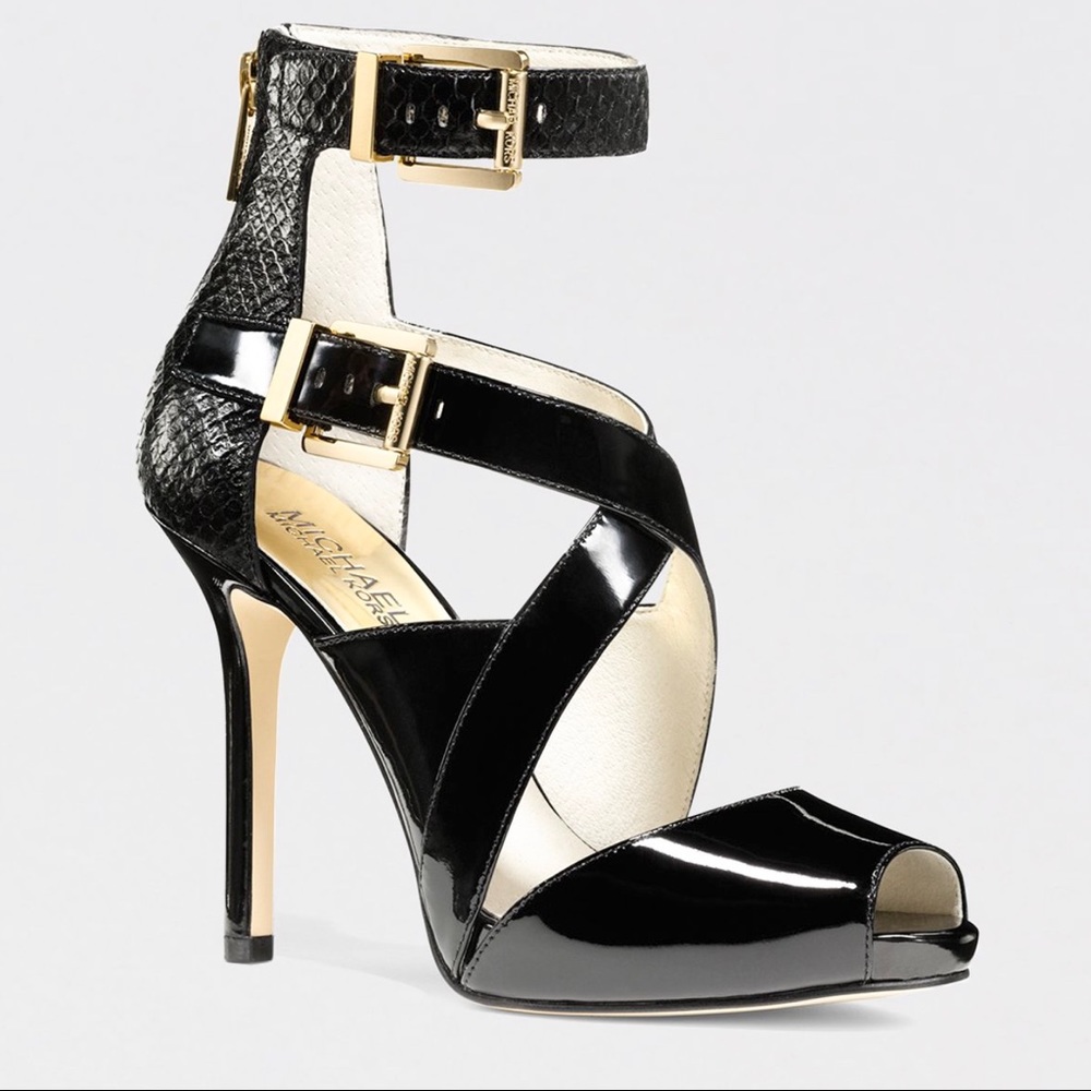 Michael Kors Tamara patent leather peep toe